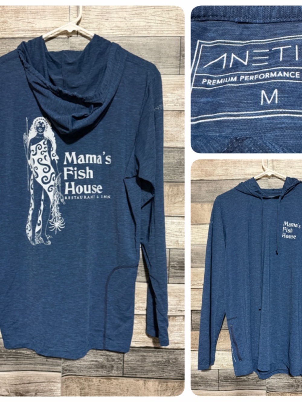 Anetik Ultralight Mama’s Fish House Hawaii Outdoor UPF 30+ Shirt Hoodie Men's M